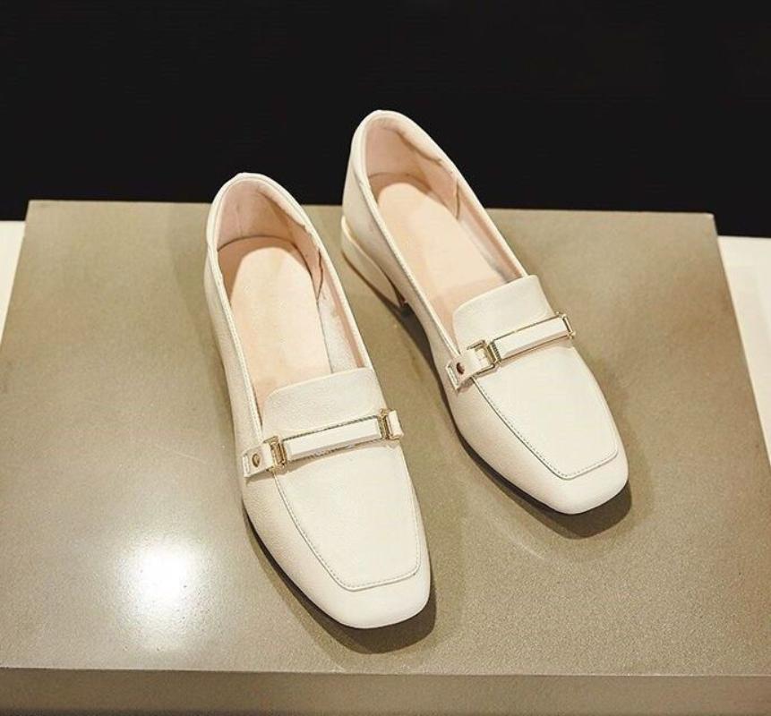 Модные туфли-лоферы на низком каблуке, элегантная женская обувь 2024 года, офисная обувь с квадратным носком, черная, женская летняя обувь, официальная, шикарная, 39, последняя модель 2020 года