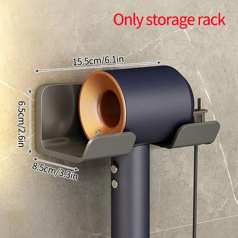 Настенный держатель для фена для ванной комнаты, полка для хранения фена, пластиковая подставка для фена, органайзер для ванной комнаты