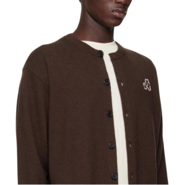 We11done Logo Crew Neck Cardigan Long Sleeve Knit Sweater Men sweater WDKC225611UBR