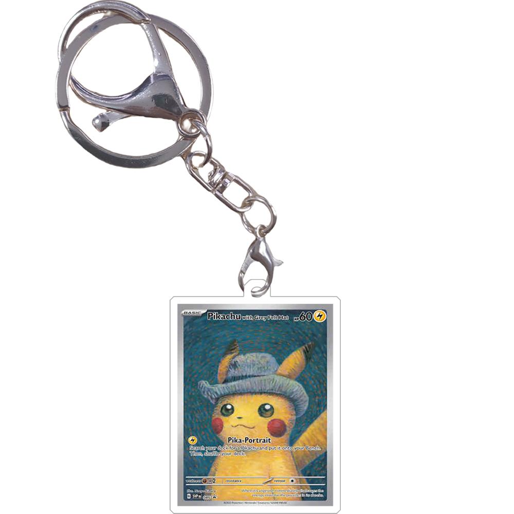 Брелок для ключей Pokemon Серия масляных картин Ван Гога Иви Чаризард Мью Мьюту Акриловые маленькие карточки Аниме Игра Подвеска Игровой реквизит Игрушки