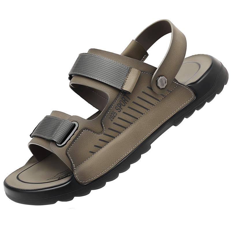 Fashion New Summer Breathable Cool Outdoors Non-slip Men Leather Shoes Trend Minimal Design Adult Soft Sole Shoes Comfort Beach Sandals