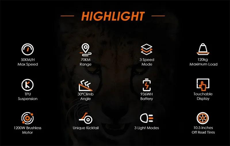 EU Stock Original KuKirin G3 Electric Scooter 1200W Motor 52V 18Ah Battery 52KM/H Max Speed 63KM Range Smart Kickscooter