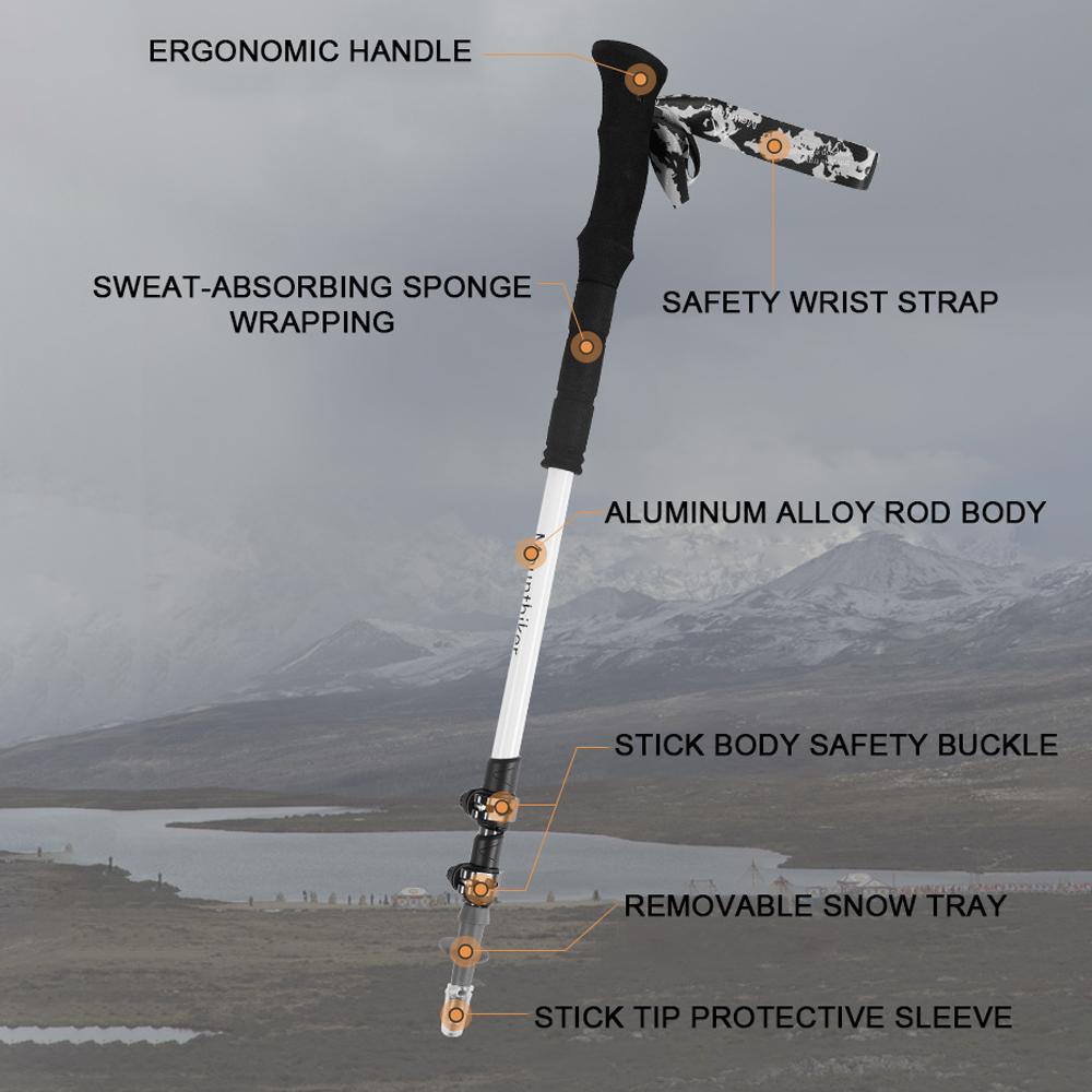 Легкие треккинговые палки из алюминиевого сплава для улицы, многофункциональные телескопические палки для пеших прогулок, прогулок