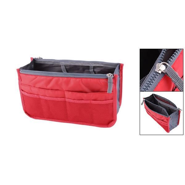 Organisateur cosmétique - CUBES - Sac de voyage - Nylon - Rouge - Zippée