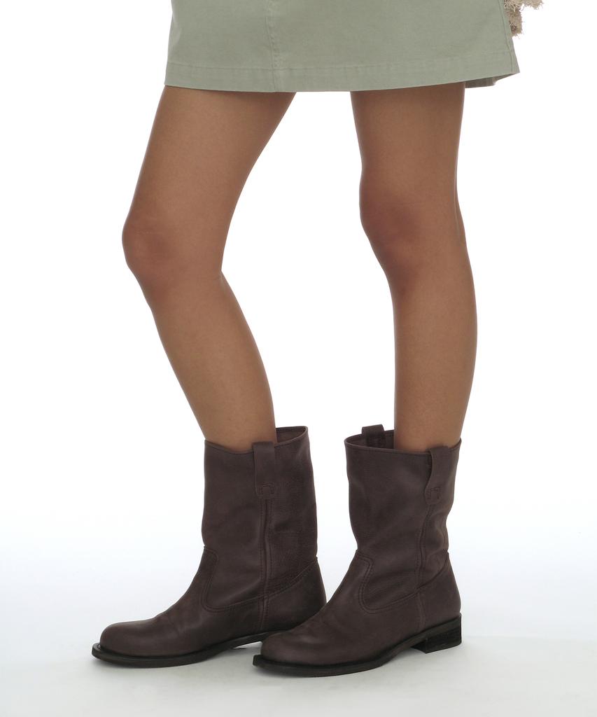 Partimento Women Wrinkled Leather Pecos Boots_Brown