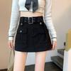 Женская юбка в корейском стиле Мини-юбка с высокой талией и поясом Короткая юбка-кюлот Уличная одежда Юбка-карго с большим карманом Шорты Мини-шорты с защитой от воздействия Юбка