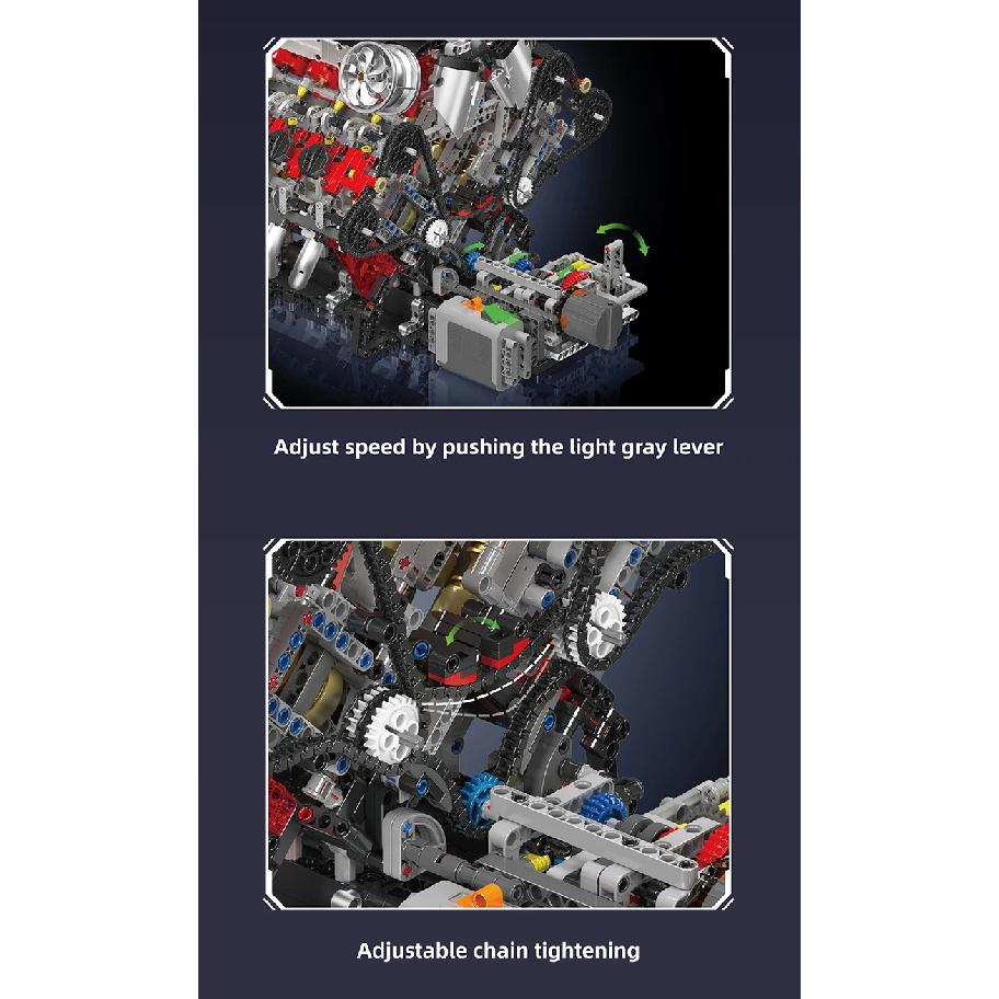 Mould King 10130 Суперкар F488 с двигателем V8 Строительный блок Технический Автомобильный Набор Кирпичей Сборка Автомобиля Двигатель Игрушки Детский Новогодний Подарок
