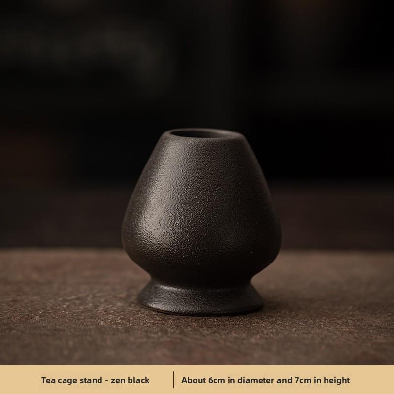 Набор бамбукового венчика для матча - Инструменты для дзен-чайной церемонии с венчиком и чашей из грубой глины, Традиционный подарок для любителей чая