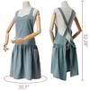 Cotton Linen Cross Back Apron For Women With Pockets For Painting Gardening