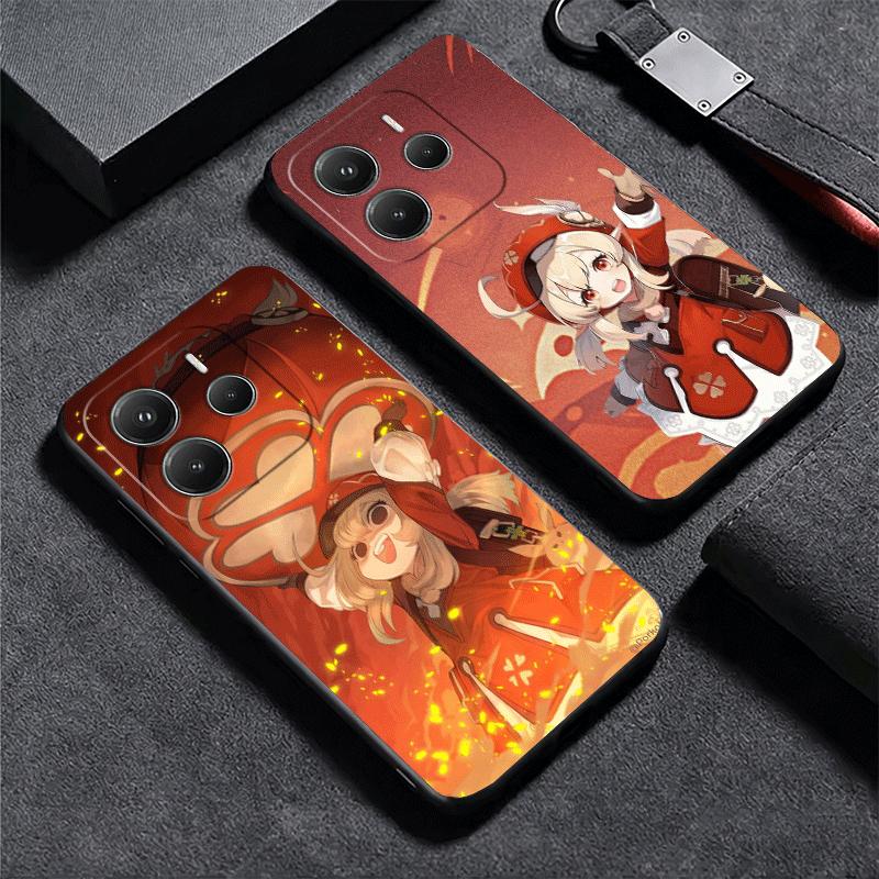 Genshin Impact Klee Soft Phone Case for Xiaomi Redmi Note 12 13 14 15 Pro Plus 11 12S 11S 11T 10 4G Black Cover Back Shell