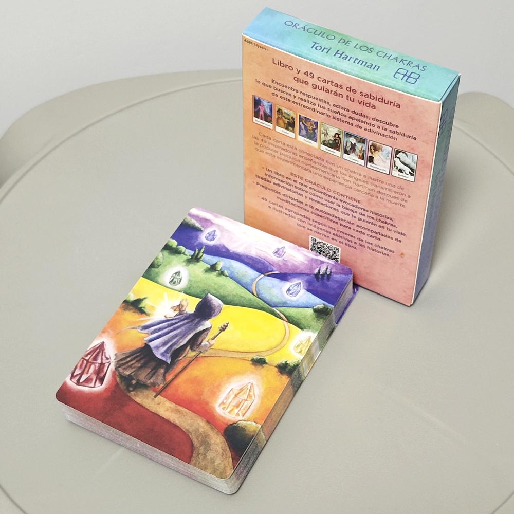 Карты Оракула Мудрости Чакры 10,4*7,3 см Духовный инструмент для Преобразования Вашей Жизни Испанское издание 49 шт. Карты Оракула
