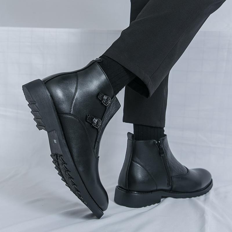 Мужские высокие ботинки Платье Формальные Ретро Коричневые Ботильоны Черные Туфли для Смокинга Свадебные Большой Размер