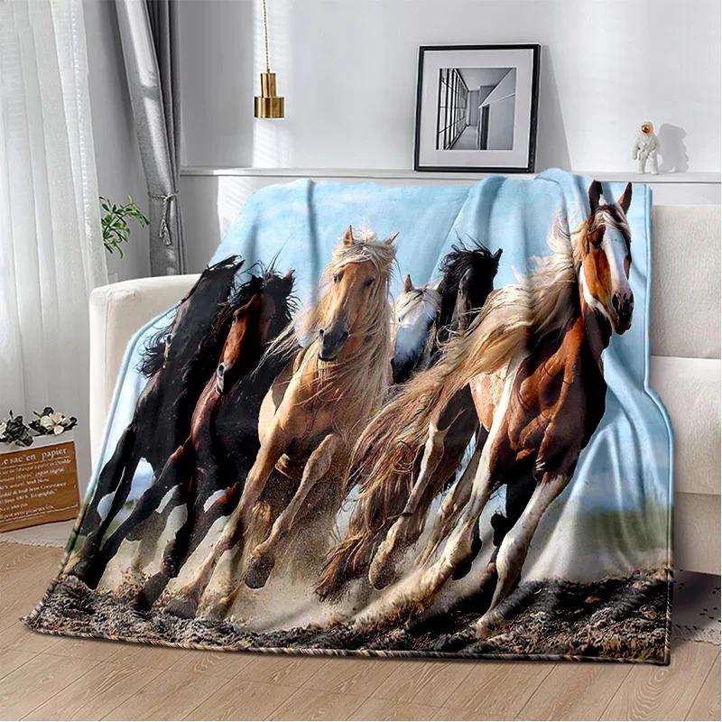 Одеяло с изображением лошади Pentium Gallant Steed, мягкое одеяло для дома, спальни, кровати, дивана, пикника, путешествия, офиса, детское одеяло