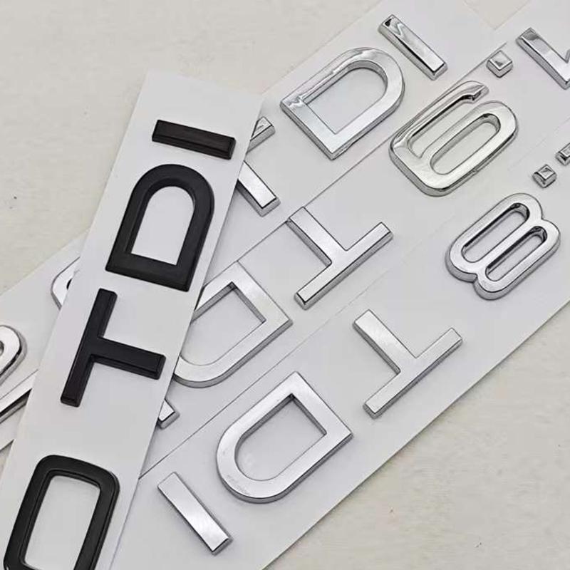 2026 3D ABS Car Letters Logo 1.9 TDI 2.0 TDI 2.8 TDI Badge Rear Trunk Sticker Decals For 4YTE A3 A4 A5 A6 Q2 Q3 Q5 Auto Accessories