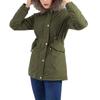Women's Plus Velvet Hooded Collar Winter Mid-length Warm Coat Large Size Loose And Comfortable Cotton Jacket