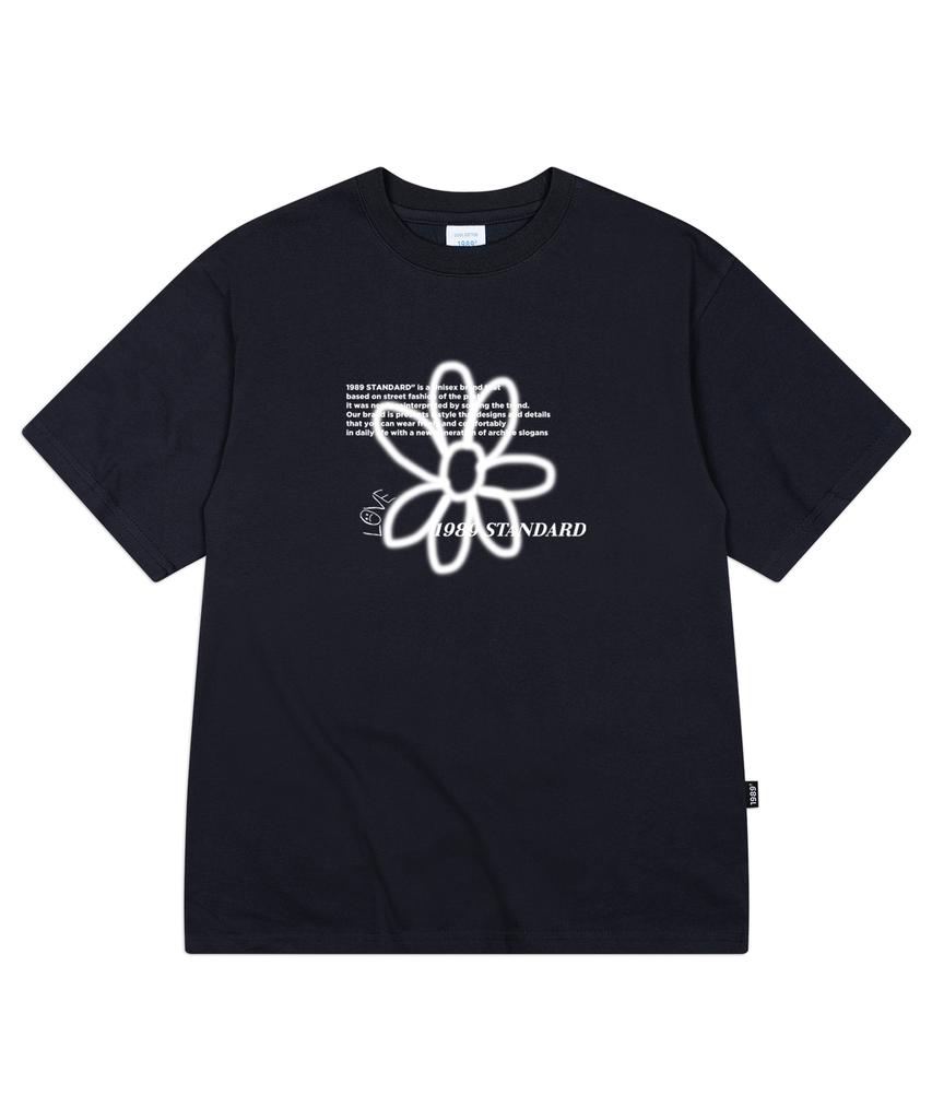 1989STANDARD Bw Flower Cool Cotton Oversized Short Sleeve (Sisstd-0034) S