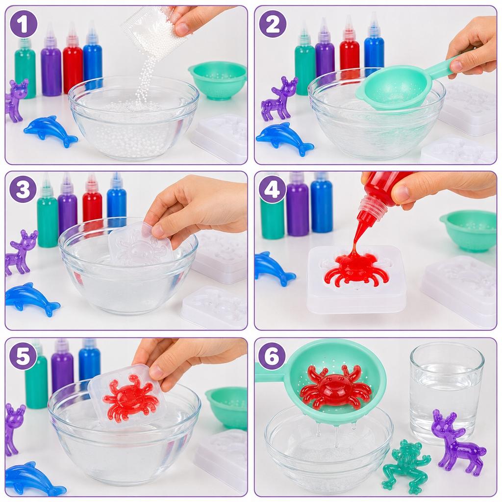 [PACZA] Creative set for children Magic Water Gel + Molds Z3420N