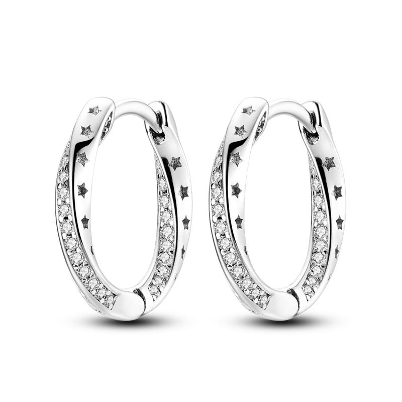 925 Sterling Silver Curve Weaving Large Circle Series Earring Jewelry Versatile Hoop Earrings for Women Jewelry Fine Gifts