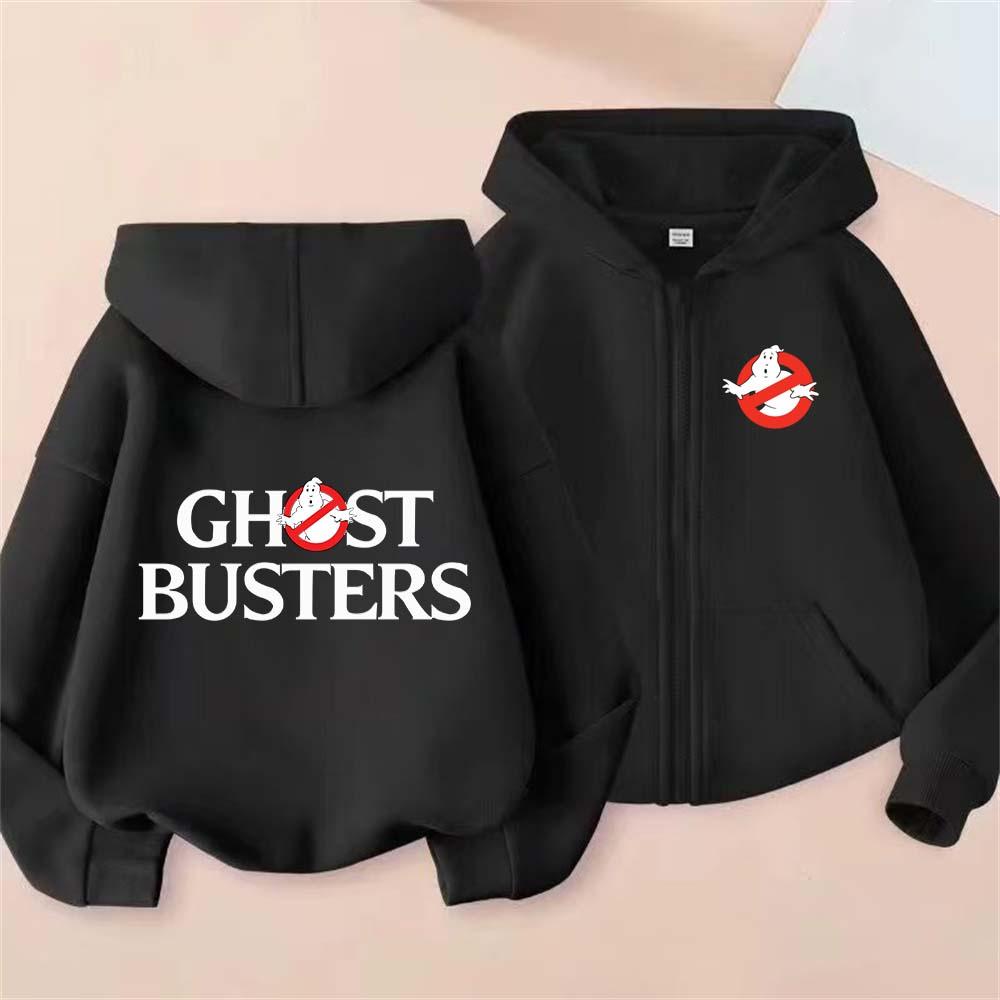 GhostBusters Детские Забавные Худи на Молнии с Мультяшным Принтом Весна Осень 2-13 Лет Мальчики Девочки Уличная Одежда Комплекты Одежды
