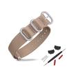 Canvas Watch Strap for Casio G-SHOCK DW-5600/8900/6900, GA-100/110/120, GB-5600, GW-S5600/M5600/M5610, GR-8900, GW-5000/5035 (Khaki with Silver Clasp)
