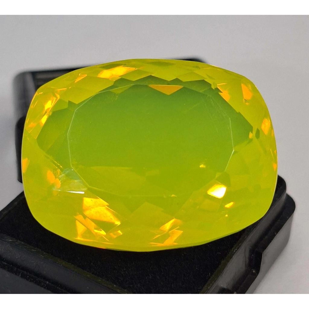 Neon Yellow Welo Opal Cushion Cut 69-71 Ct Stunning Certified Loose Gemstone