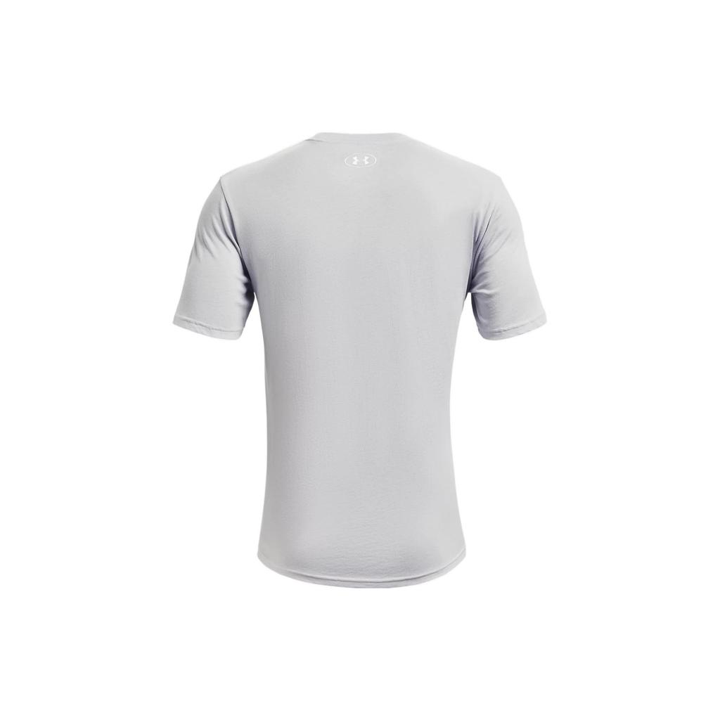 Under Armour Градиентный логотип, однотонный, напечатанный, бег, фитнес, тренировки, свободная, дышащая, спортивная, повседневная, с круглым вырезом, футболка, мужские топы, серая 1329582-015
