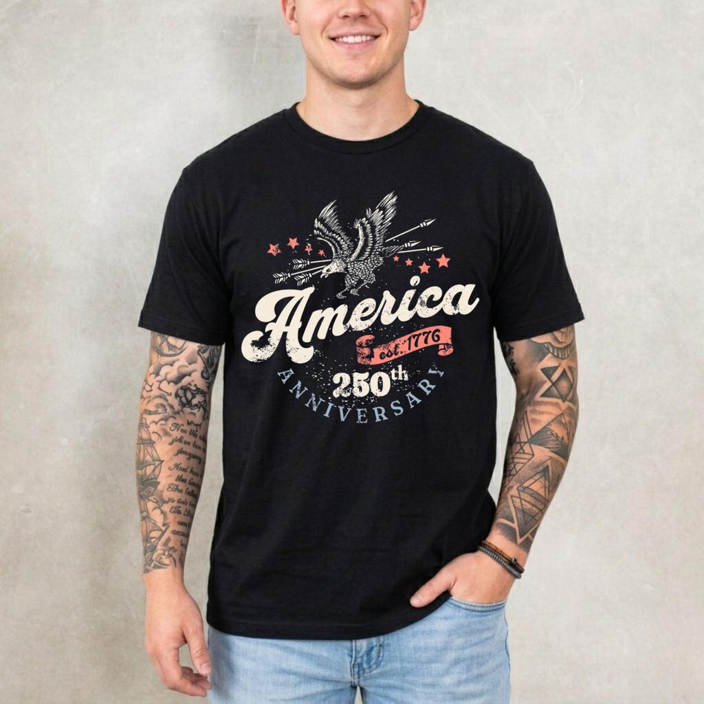 250th Anniversary USA Shirt - Retro 4th of July T-Shirt, America 250 Shirt