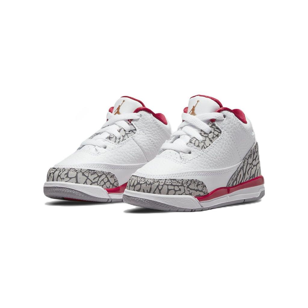 Кроссовки Air Jordan 3 Retro TD Cardinal Red Baby White Light-Curry Cement-Grey 832033-126