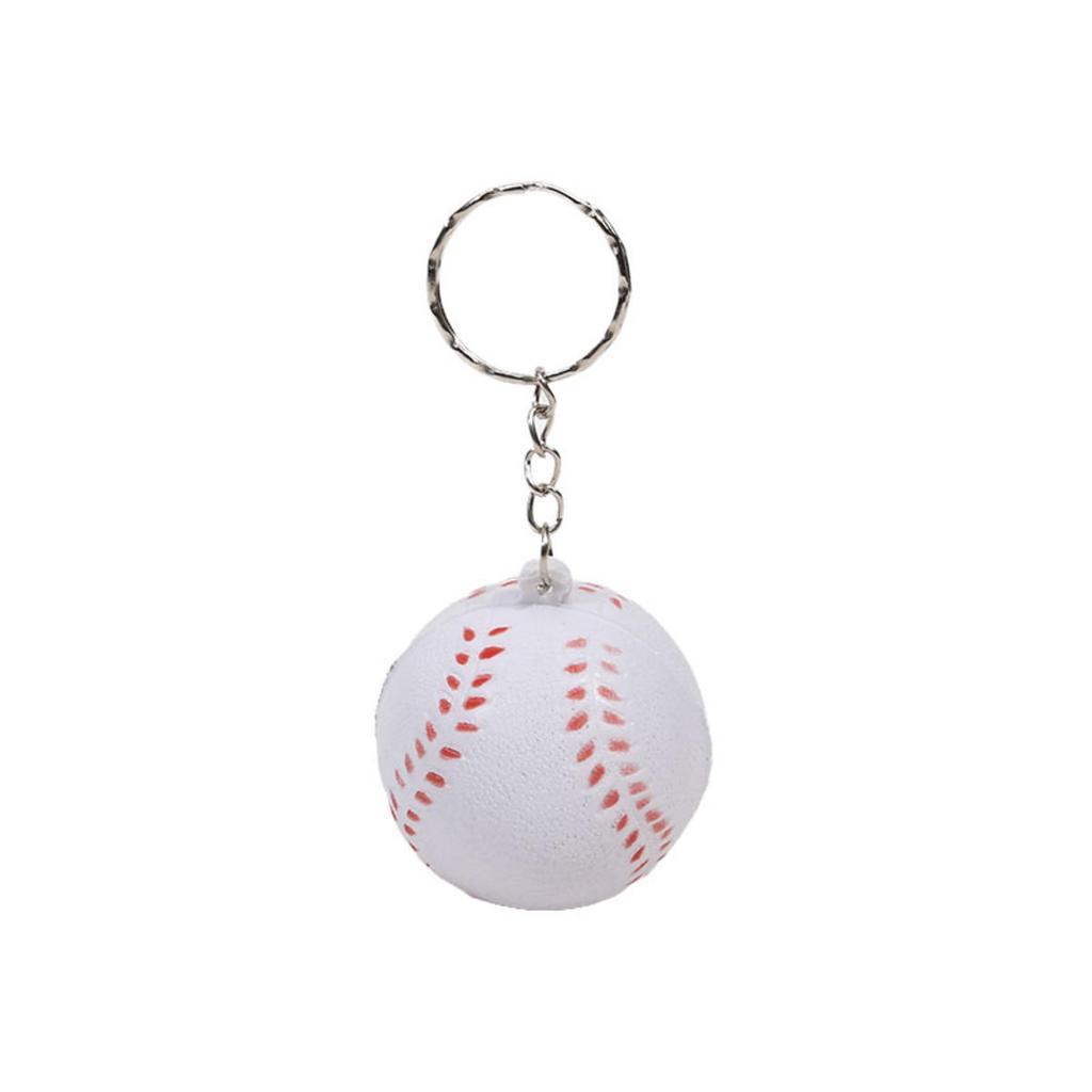 Creative Cartoon Sports PU Ball Keychain Simulated Mini Ball Keyring Pendant Boyfriend Gift Souvenir Novelty Toy Ornament Rugby Baseball Basketball