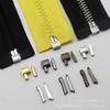 Zipper Repair Kit: Double Open Zipper Pull Head with Glue Buckle, Clothing Zipper Tail Latch, and Socket
