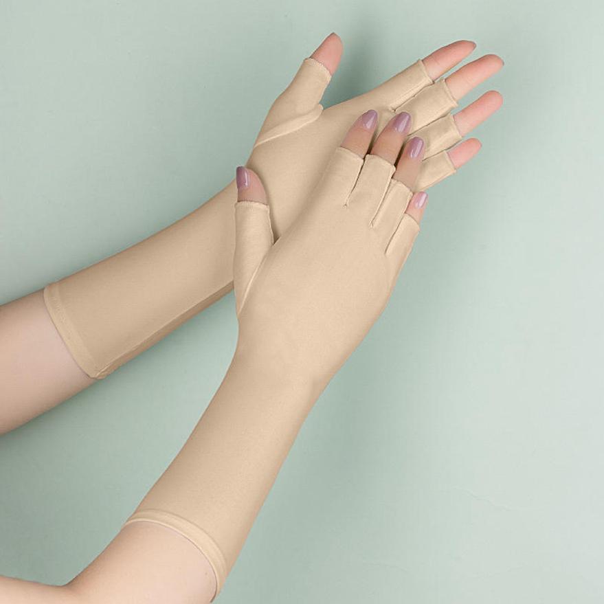 1 пара, женские и мужские летние перчатки с защитой от ультрафиолета и полупальцами, дышащие эластичные перчатки для пеших прогулок, вождения, езды на велосипеде