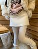 Плюшевая мини-юбка А-силуэта bodycon из шерсти ягненка - Осень Зима 2025