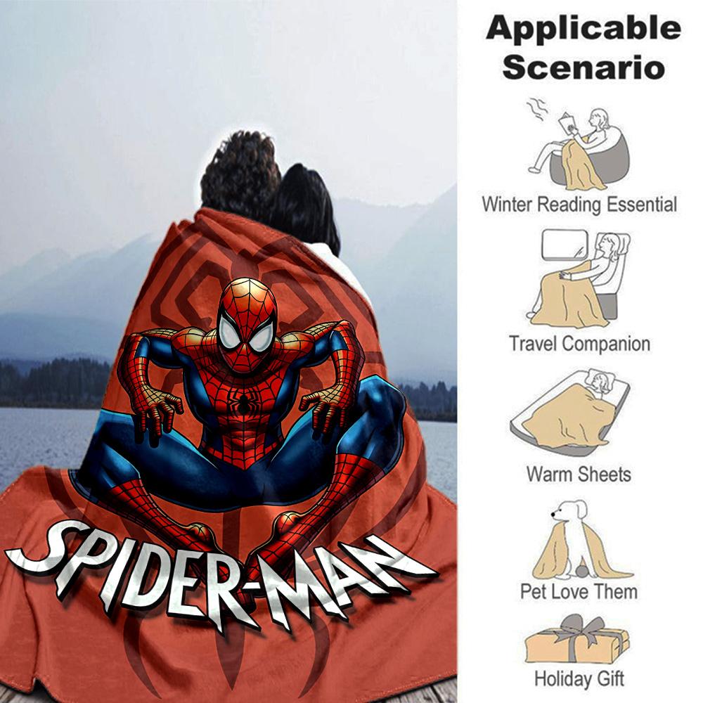 Spiderman Hero Flannel Blanket Super Soft Warm Cozy Blanket For Sofa Bed Office Travel Allseason Home Decor Gift