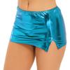 Women Shiny Wet Look Split Mini Skirt Bodycon Short Pencil Skirts Sexy Clubwear Night Club Rave Pole Dance Costume