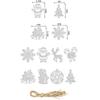 24pcs Creative Christmas Decoration Tags Silver Hanging Ornament Christmas Tree Pendant  New Year