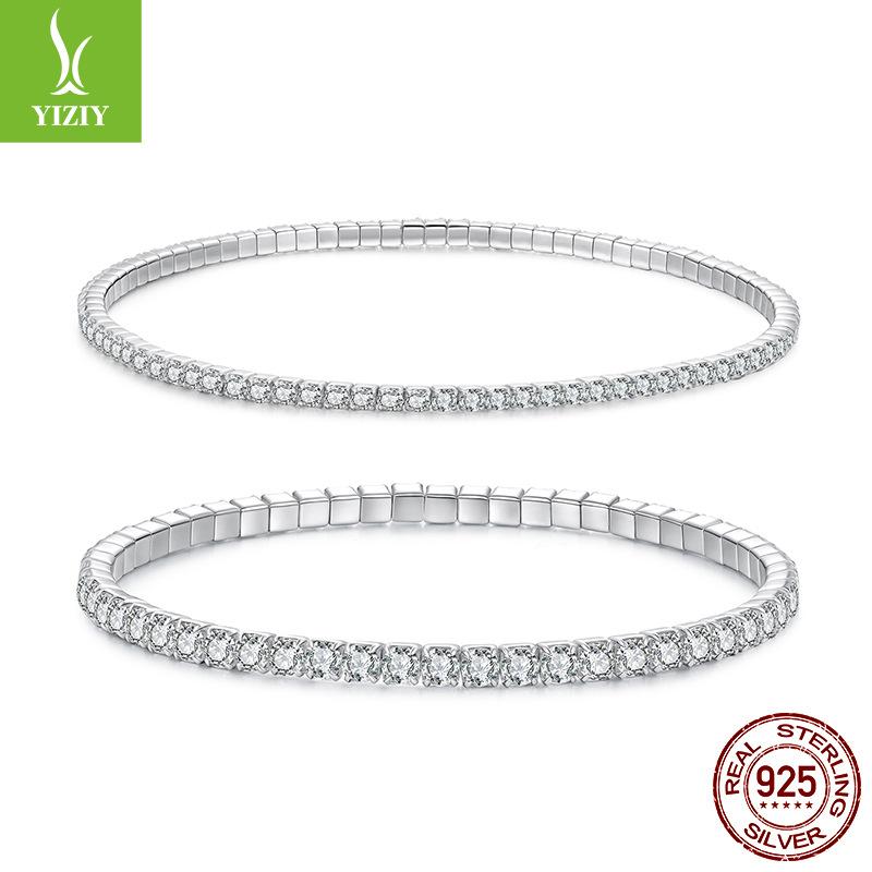 Light Luxury Full Diamond S925 Sterling Silver Bracelet Fashion High Sense Shining Zircon Bracelet Jewelry Ladies