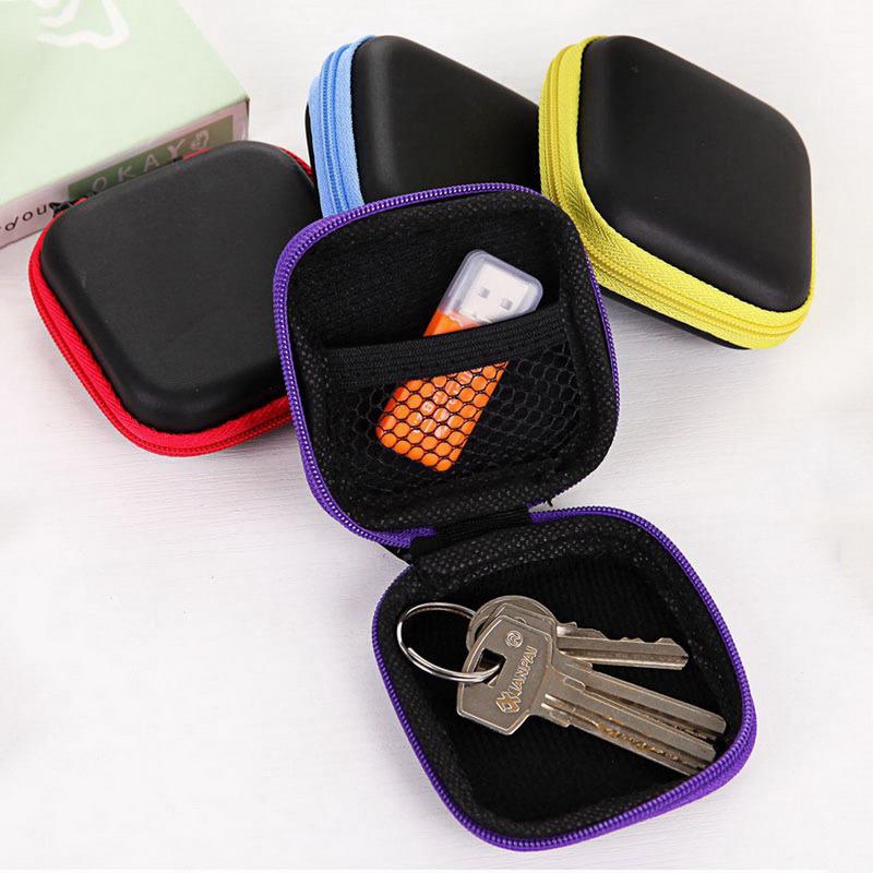 Earphone Wire Organizer Box Data Line Cables Storage Box Case Container Mini Wallet Travel Headphone Protective
