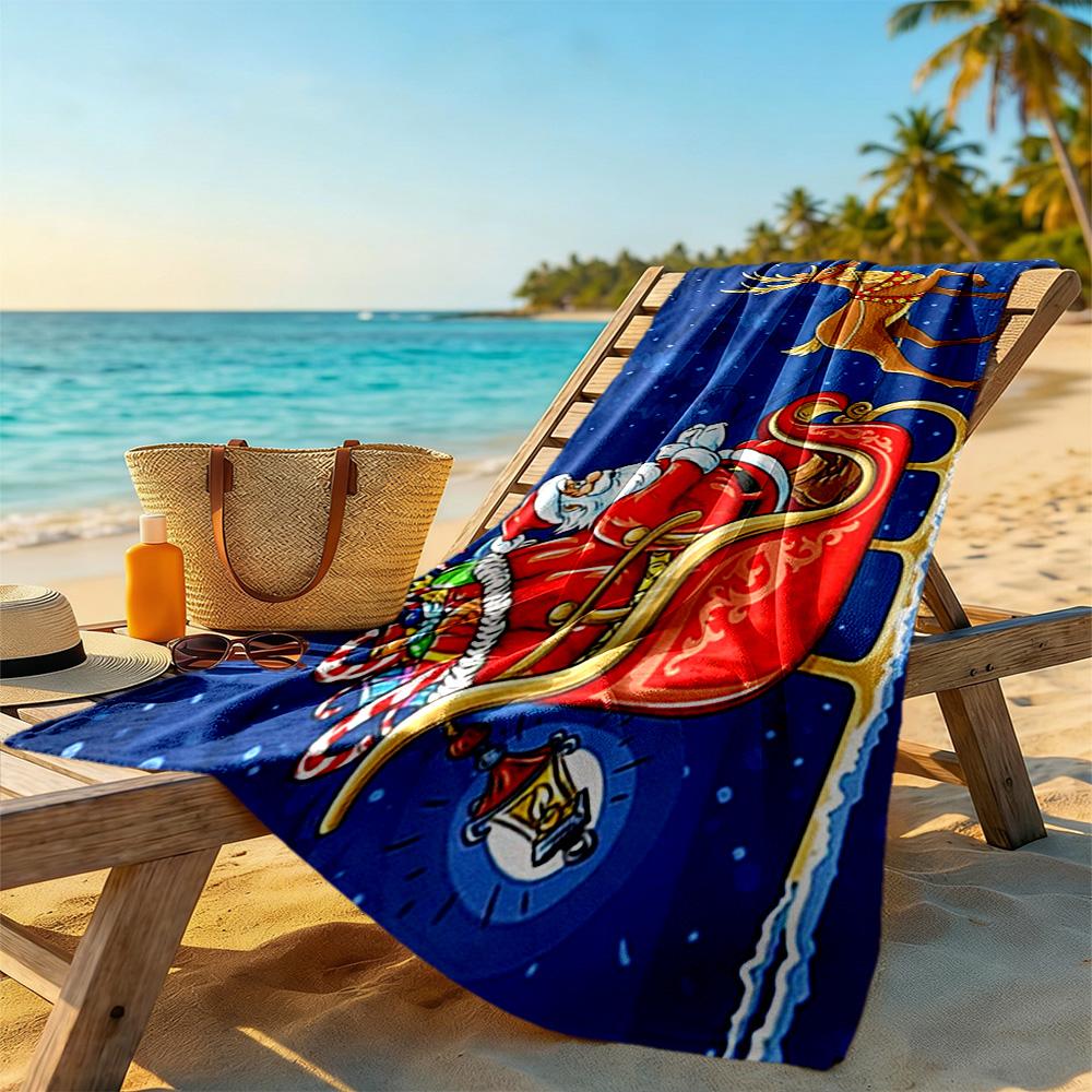 Christmas Beach Towel Soft Durable Quick-Dry Comfortable Lightweight Perfect for Traveling Yoga Camping and Swimming