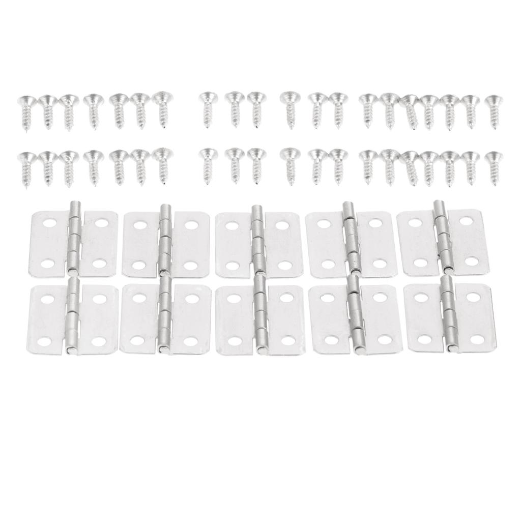 10Pcs Antique Door Cabinet Luggage Furniture Hinges Jewelry Wood Boxes Hinge Home Decoration w/Screw 18*16mm Bronze/Silver/Gold
