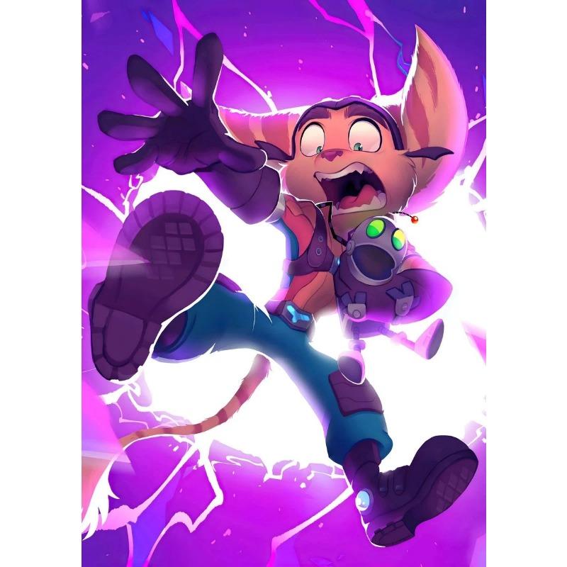 Ратчет и Клэнк Мультяшный Фан-арт Постер Холст Живопись Мультяшная Эстетика Декор Стен Детской Комнаты Ратчет и Клэнк Аниме Украшение