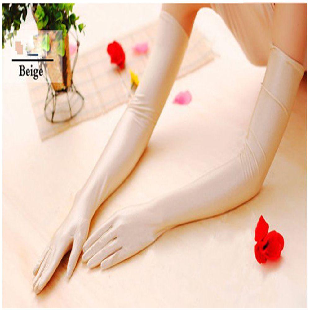 Женские свадебные вечерние оперные перчатки, костюм для выпускного вечера, длинный атласный костюм