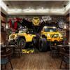 Обои автомобиль вырывается из стены фотообои бар КТВ ресторан комната для мальчика спальня фон Декор обои