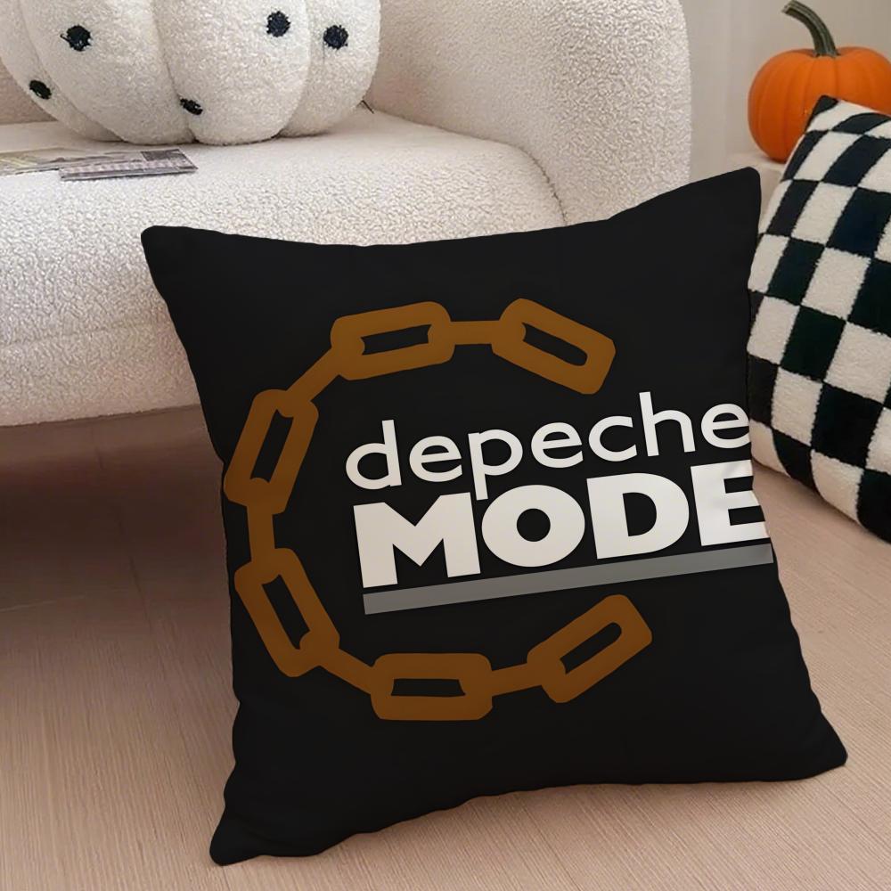 DDepeche Mode logo Cushion Cover Throw Pillow Cover Hidden Button Durable Polyester Chair Cushion