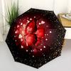 1pc Butterfly Heart Fashionable Automatic Opening/Closing Folding Umbrella with 8 Iron Bones, Plastic Handle yy251015046