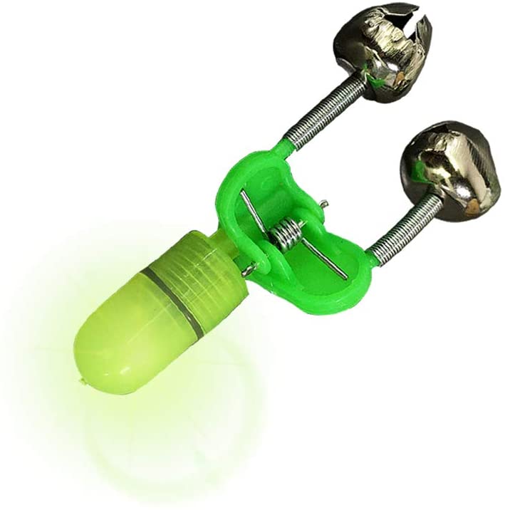 20pcs LED Night Fishing Rod Bite Bait Alarm Light with Double Bells Ring Fish Bite Alarm Indicator