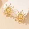 1Pair Vintage Oversized Sun Dangle Earrings Jewelry Accessories Gifts
