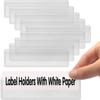 20pcs Small Tag Pockets Plastic Index Card Pockets Label Holders Bookshelf Library Mailbox Office