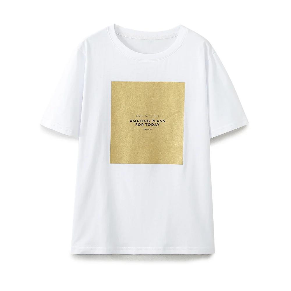 Tangada Summer Women Print T Shirt Oversized Short Sleeve Ladies Casual T Shirt Wear Top H Women Clothing