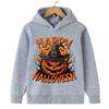 2025 Halloween Pumpkin Print Children's Hooded Sweatshirt Boy Girl Autumn Winter Daily Outdoor Casual Street Party Sportswear
