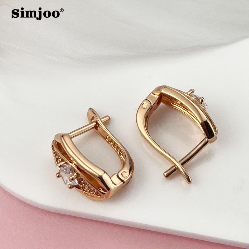 SIMJOO темпераментные простые серьги с цирконом, модные серьги с полыми бриллиантами и кристаллами для женщин